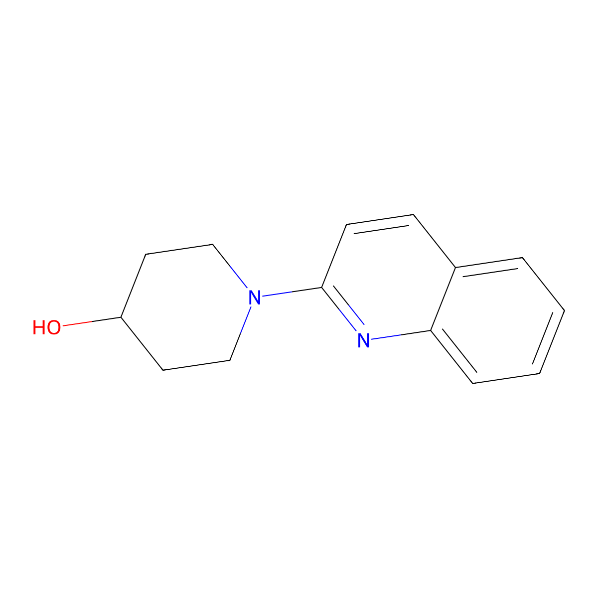 1-(2-quinolinyl)-4-Piperidinol molecular structure, CAS 864434-72-0