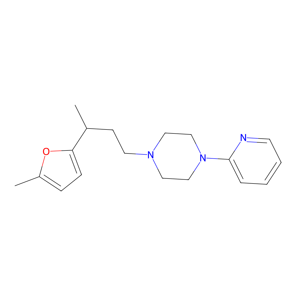 1-[3-(5-Methylfuran-2-yl)butyl]-4-pyridin-2-ylpiperazine molecular structure, CAS 864434-91-3
