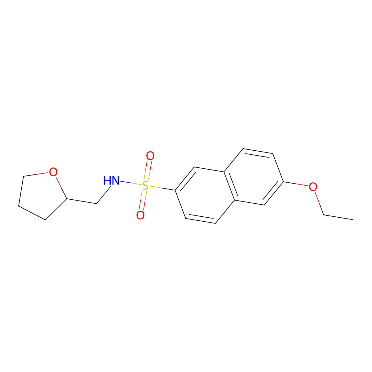6-ethoxy-N-(oxolan-2-ylmethyl)naphthalene-2-sulfonamide molecular structure, CAS 864435-64-3