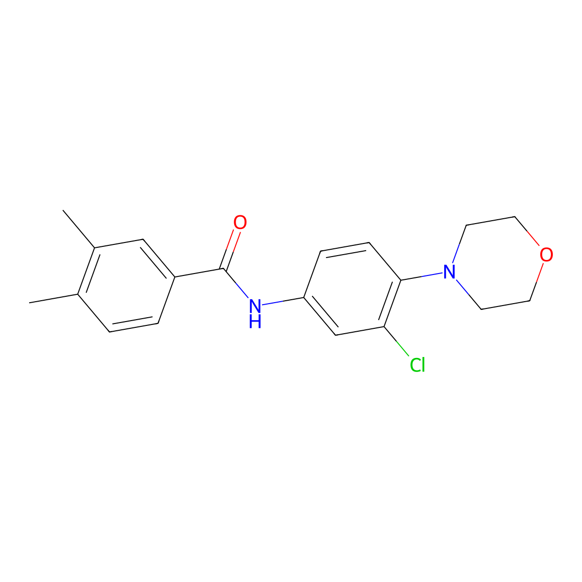 N-(3-chloro-4-morpholin-4-ylphenyl)-3,4-dimethylbenzamide molecular structure, CAS 864436-00-0