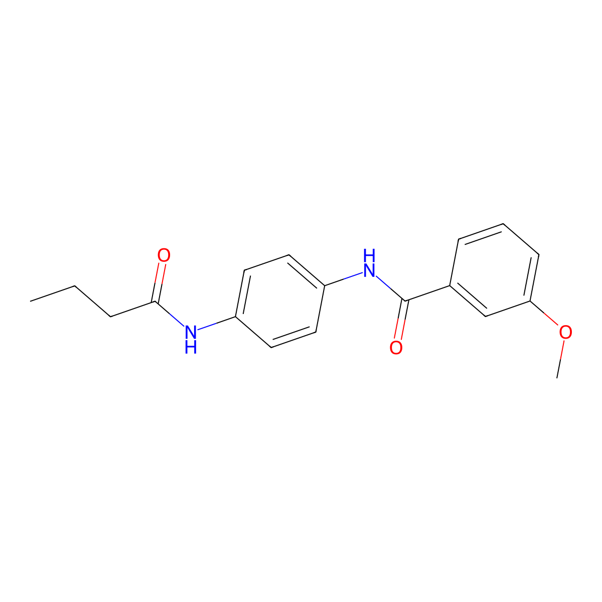 N-[4-(butanoylamino)phenyl]-3-methoxybenzamide molecular structure, CAS 864436-10-2
