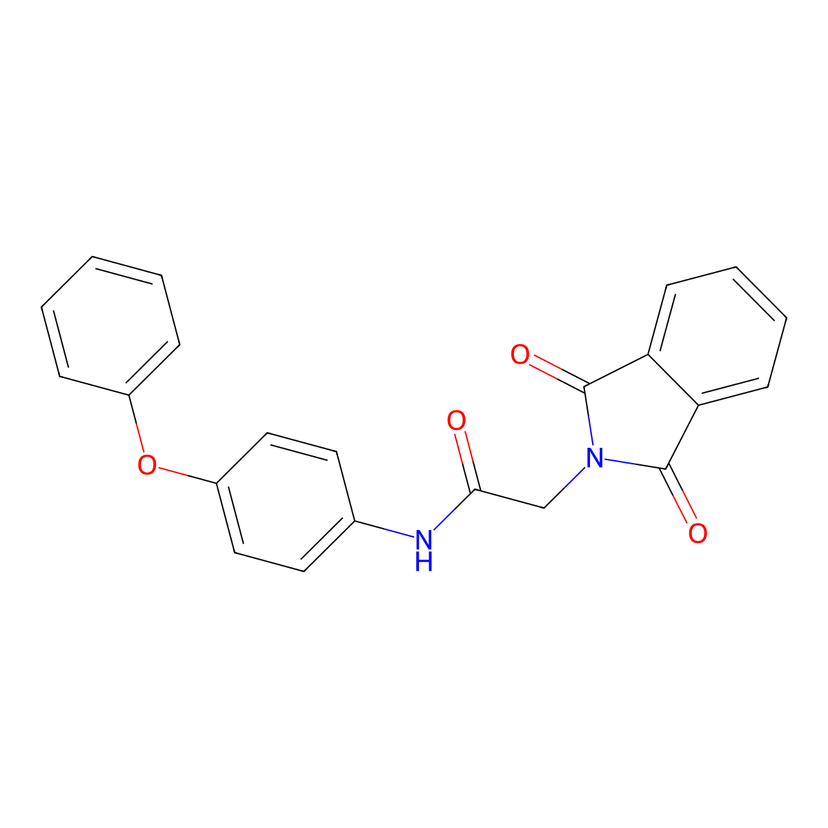 2-(1,3-dioxoisoindol-2-yl)-N-(4-phenoxyphenyl)acetamide molecular structure, CAS 864436-88-4