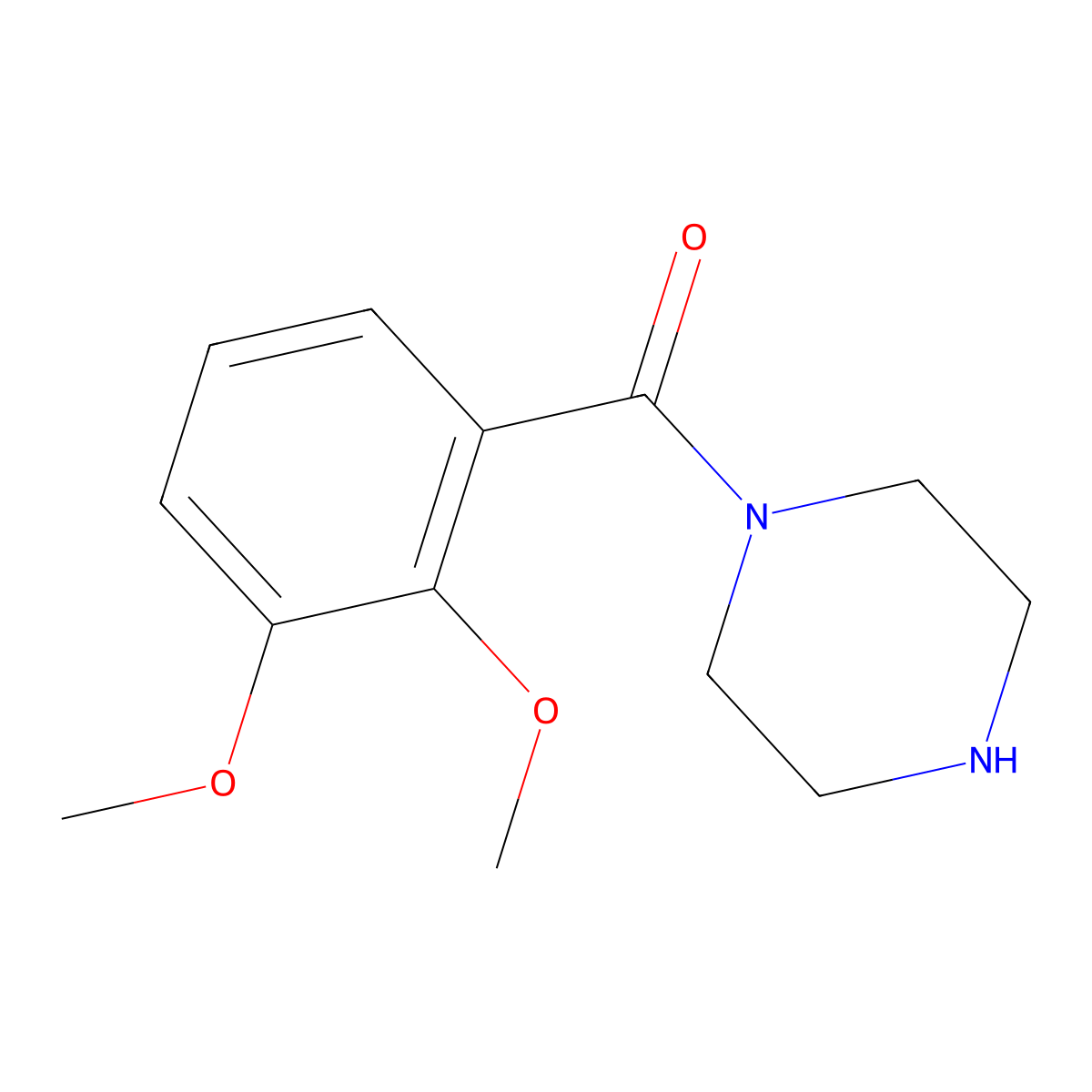 1-(2,3-Dimethoxybenzoyl)piperazine molecular structure, CAS 864436-93-1