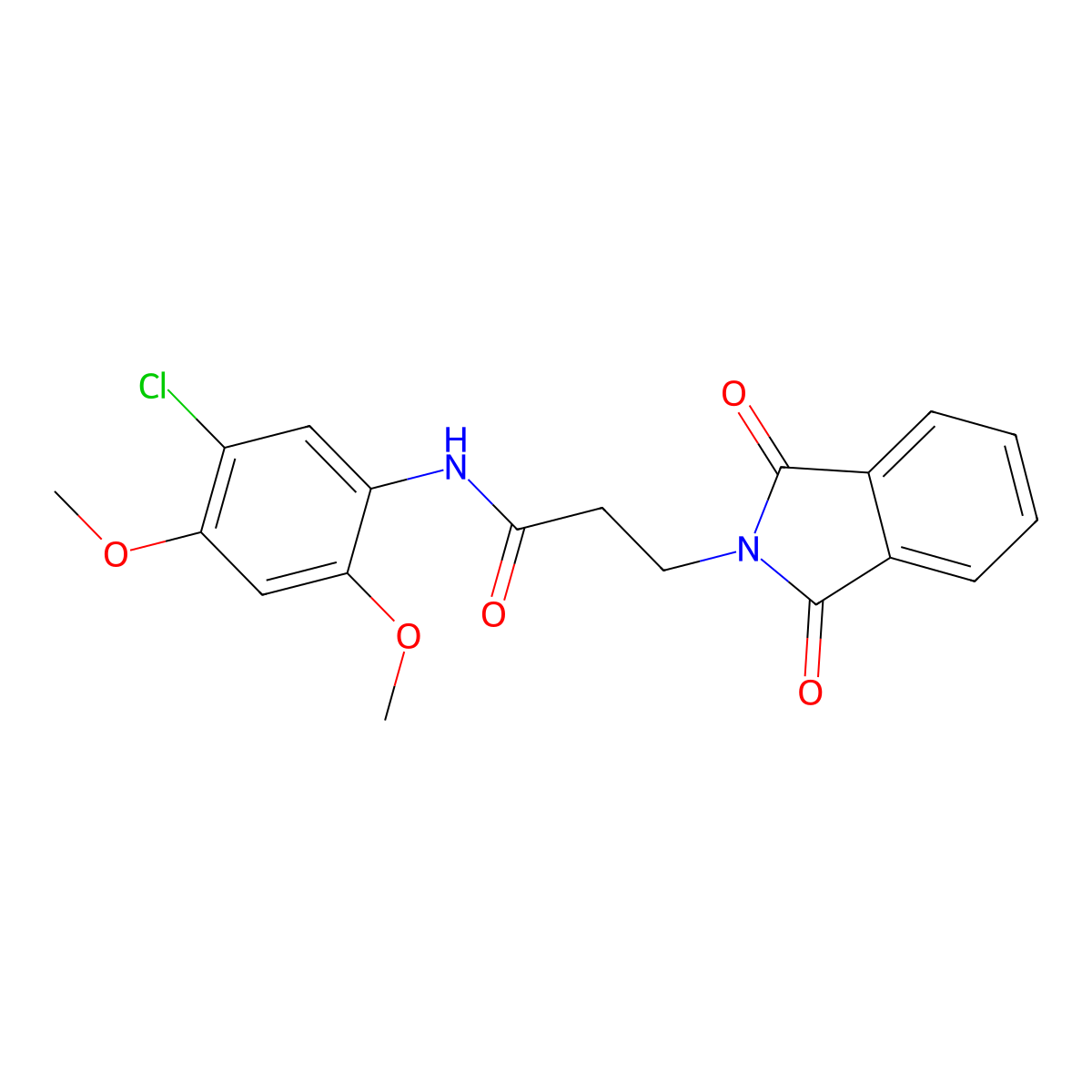 N-(5-chloro-2,4-dimethoxyphenyl)-3-(1,3-dioxoisoindol-2-yl)propanamide molecular structure, CAS 864437-12-7