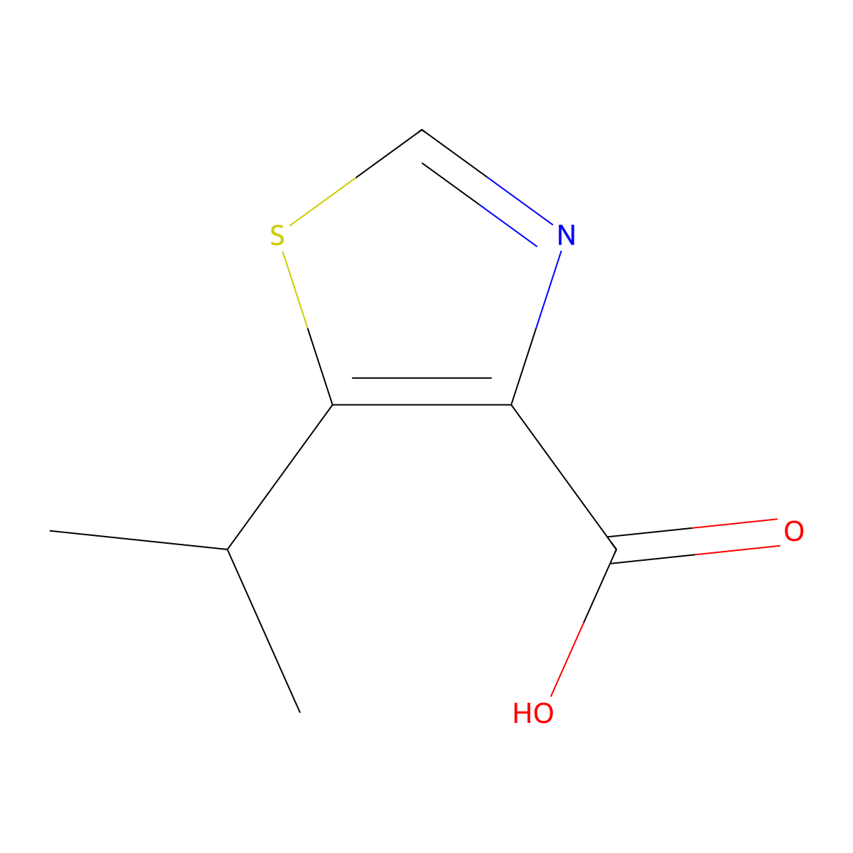 5-(1-Methylethyl)-4-thiazolecarboxylic acid molecular structure, CAS 864437-41-2