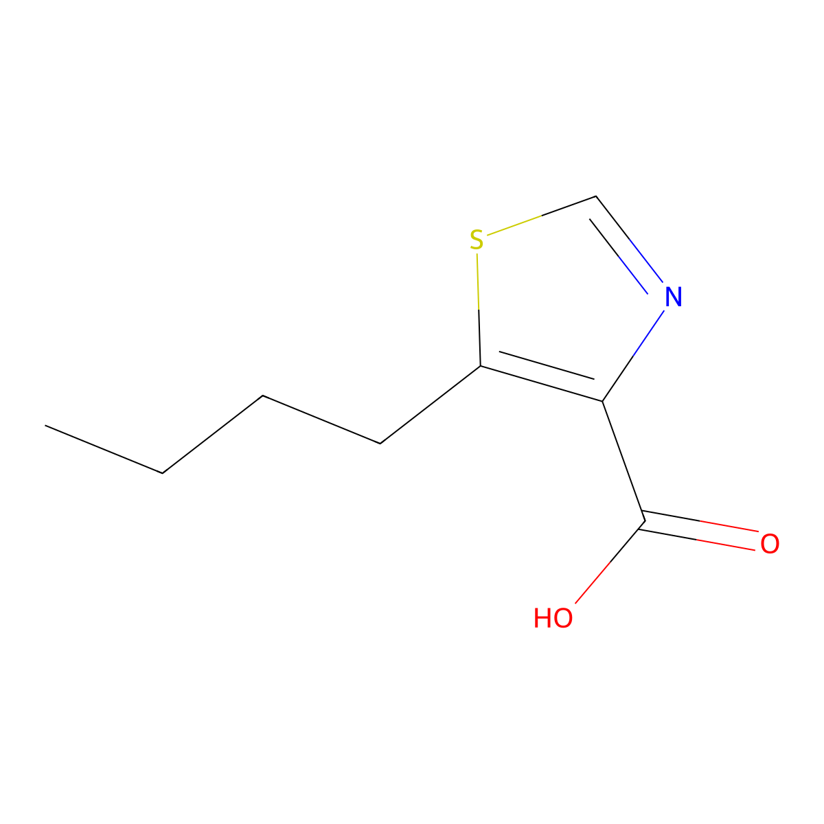 5-Butyl-1,3-thiazole-4-carboxylic acid molecular structure, CAS 864437-43-4