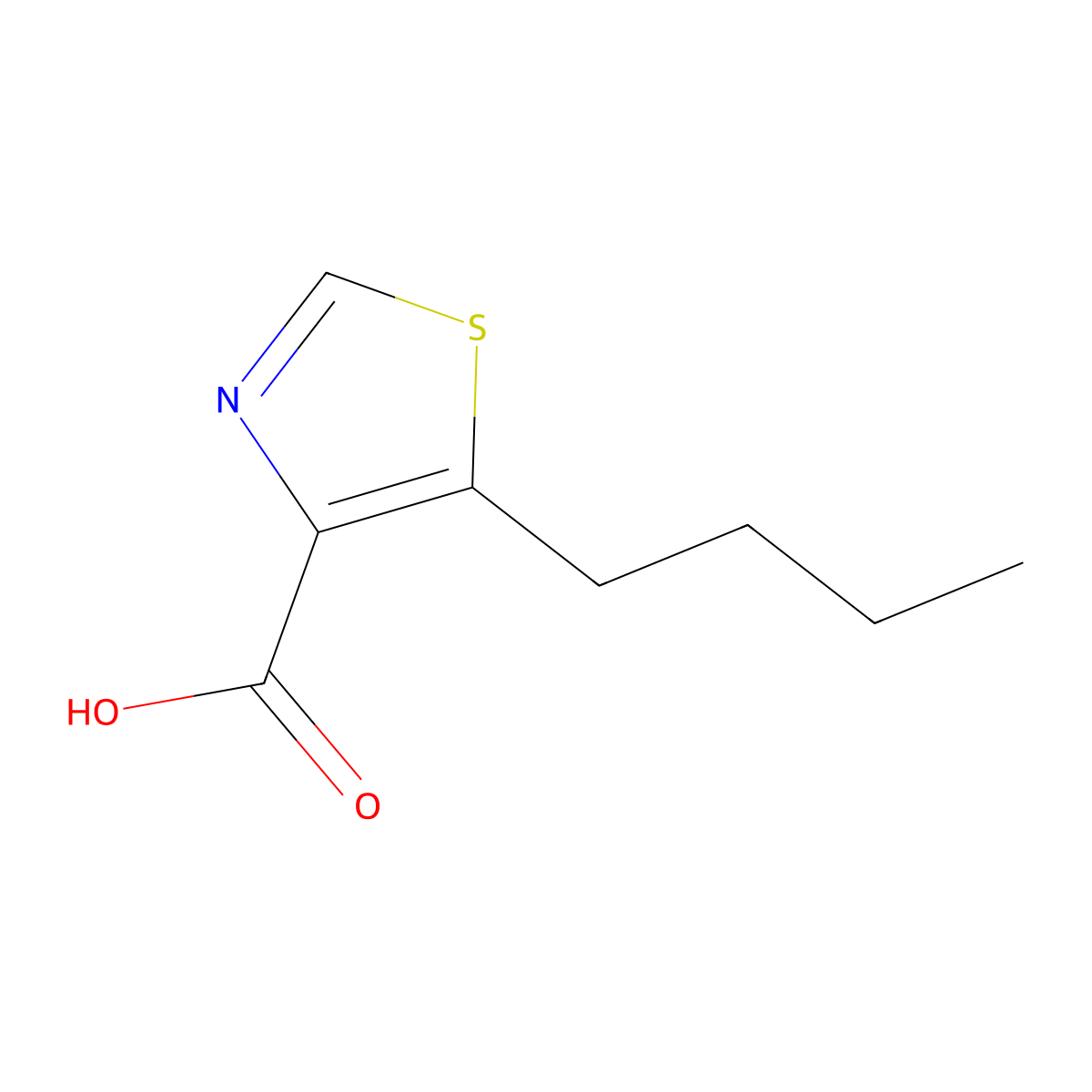 5-Butyl-1,3-thiazole-4-carboxylic acid molecular structure, CAS 864437-43-4