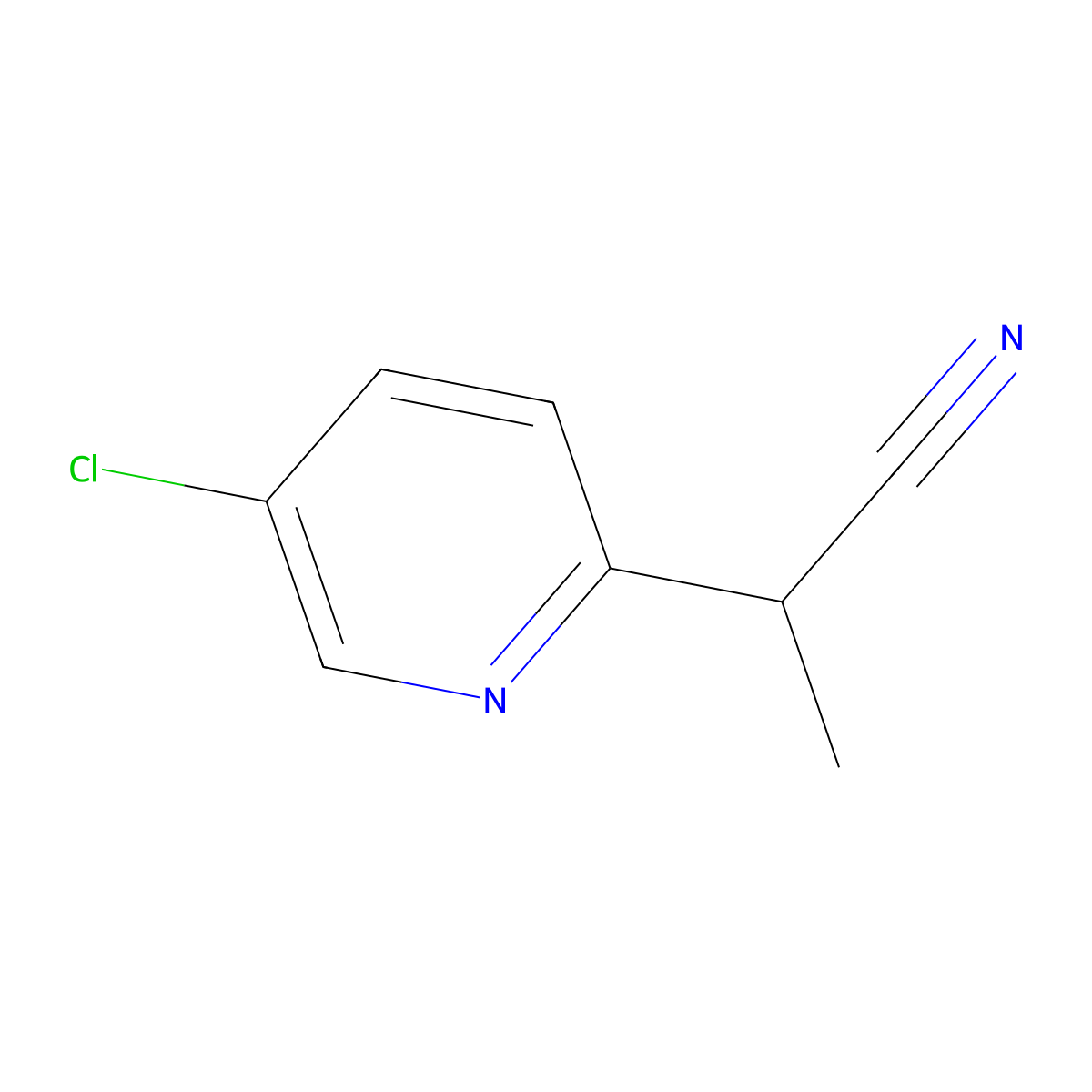 2-(5-Chloropyridin-2-yl)propanenitrile molecular structure, CAS 864439-80-5