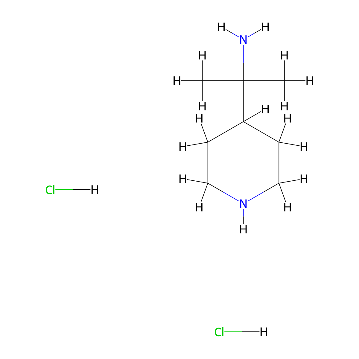2-(Piperidin-4-yl)propan-2-amine dihydrochloride molecular structure, CAS 864441-10-1