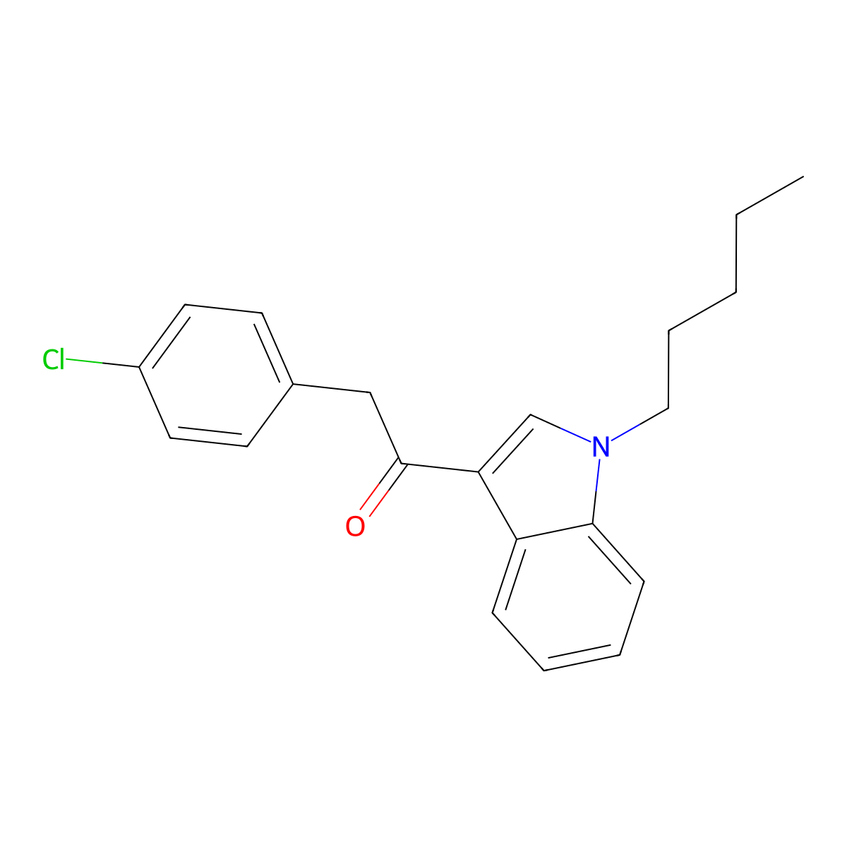2-(4-chlorophenyl)-1-(1-pentyl-1H-indol-3-yl)ethanone molecular structure, CAS 864445-58-9