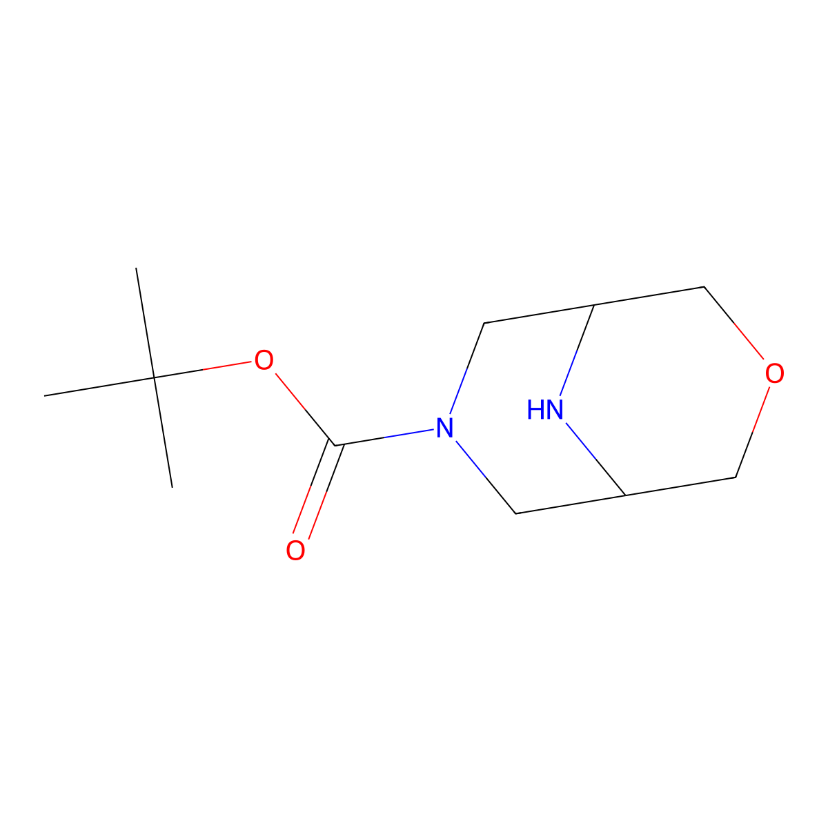 tert-Butyl 3-oxa-7,9-diazabicyclo(3.3.1)nonane-7-carboxylate molecular structure, CAS 864448-41-9