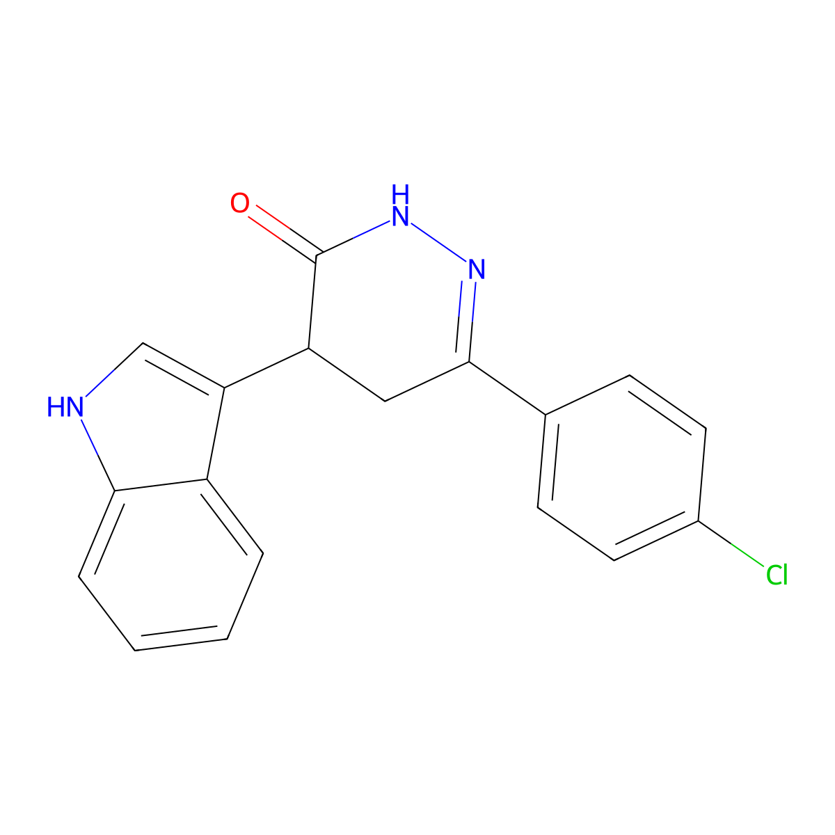 6-(4-Chlorophenyl)-4,5-dihydro-4-(1H-indol-3-yl)-3(2H)-pyridazinone molecular structure, CAS 86445-25-2