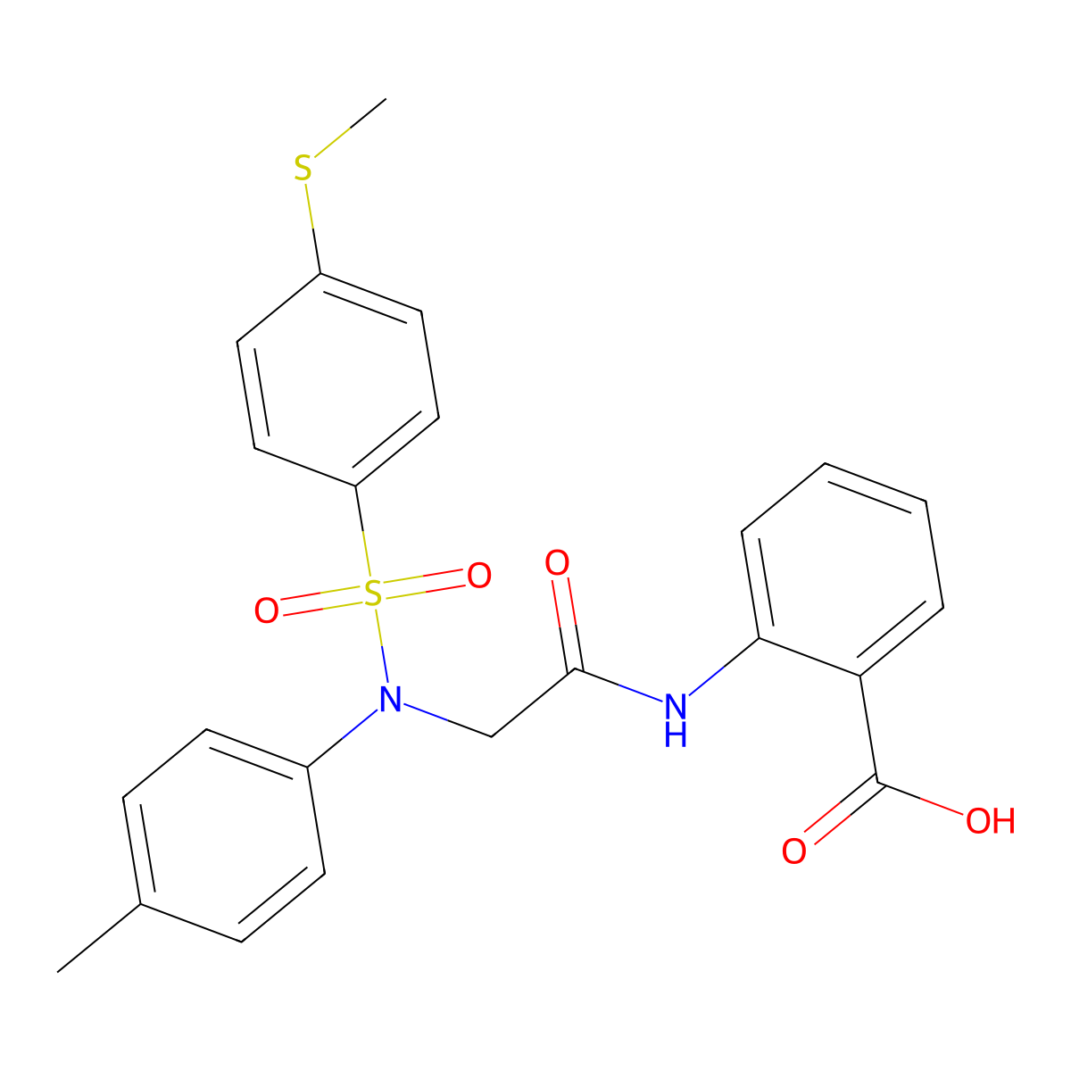 2-{[N-(4-methylphenyl)-N-{[4-(methylsulfanyl)phenyl]sulfonyl}glycyl]amino}benzoic acid molecular structure, CAS 864452-34-6