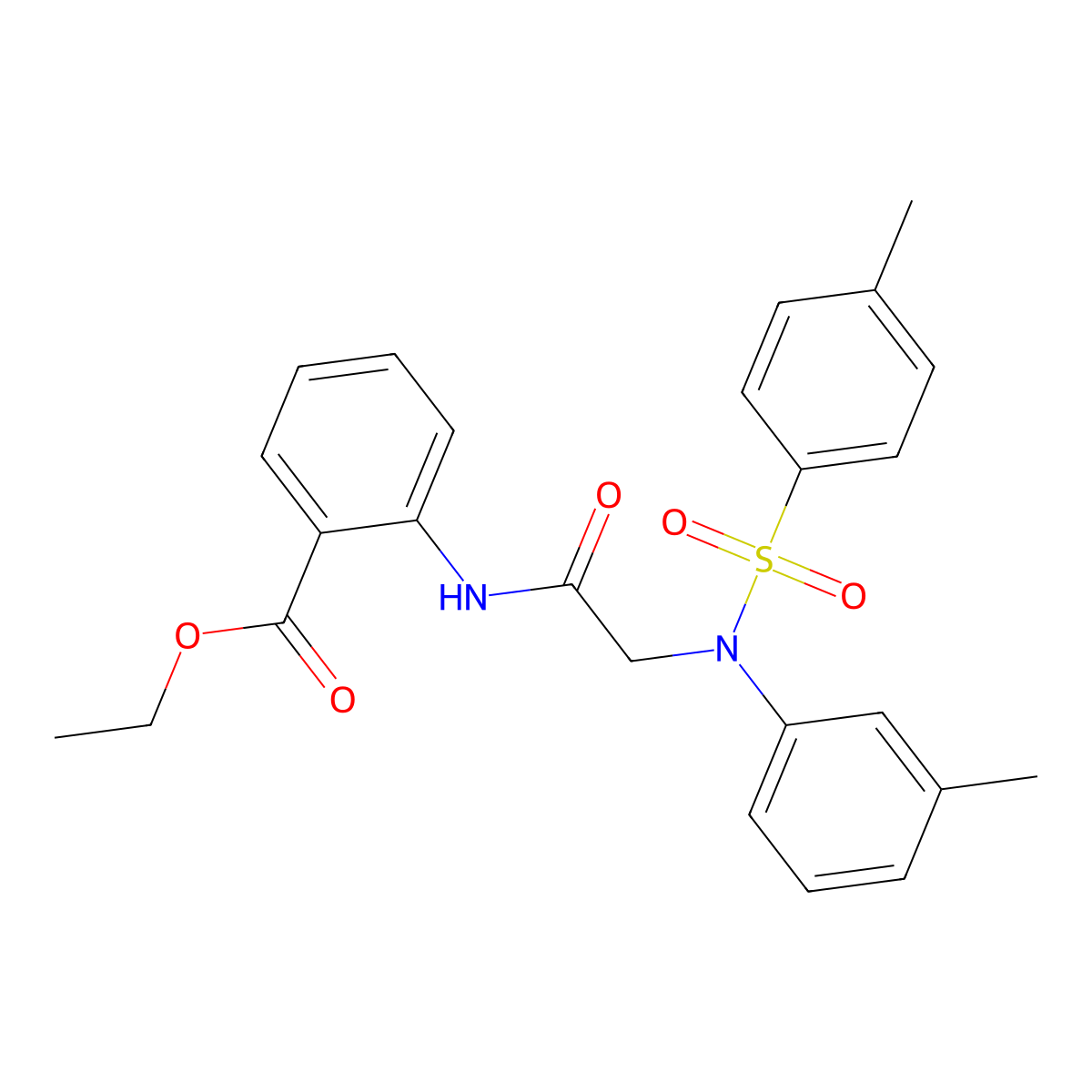 ethyl 2-({N-(3-methylphenyl)-N-[(4-methylphenyl)sulfonyl]glycyl}amino)benzoate molecular structure, CAS 864455-61-8
