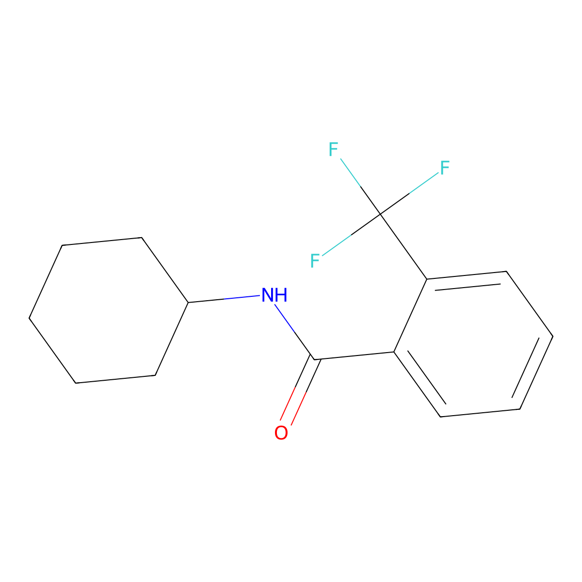 N-cyclohexyl-2-(trifluoromethyl)benzamide molecular structure, CAS 864456-50-8