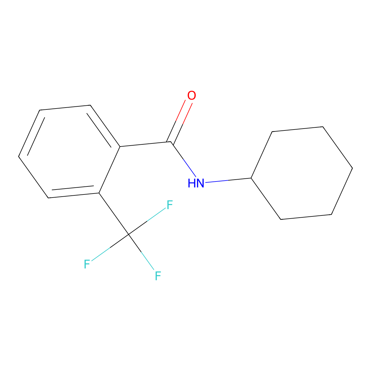 N-cyclohexyl-2-(trifluoromethyl)benzamide molecular structure, CAS 864456-50-8