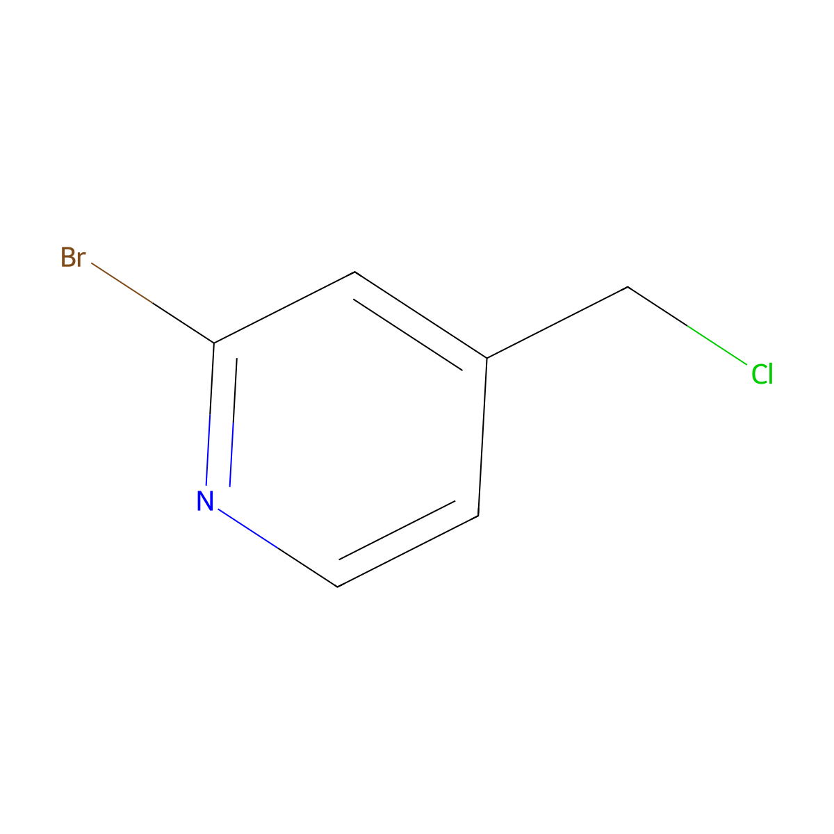 2-Bromo-4-(chloromethyl)pyridine molecular structure, CAS 864460-68-4