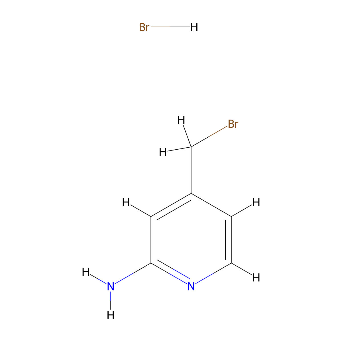 4-(Bromomethyl)pyridin-2-amine hbr molecular structure, CAS 864461-13-2