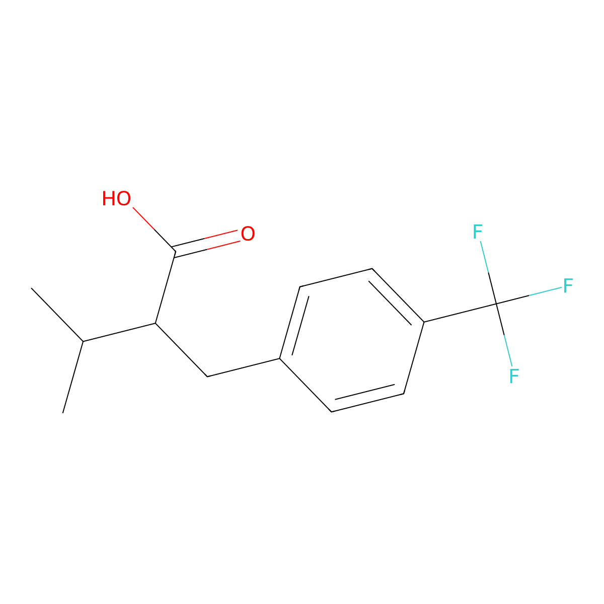 (S)-3-Methyl-2-(4-(trifluoromethyl)benzyl)butanoic acid molecular structure, CAS 864463-32-1