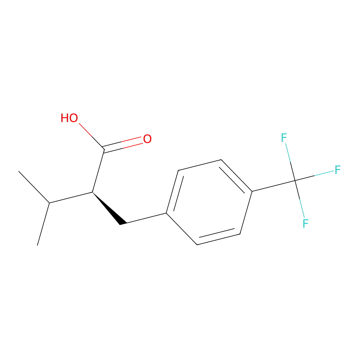 (S)-3-Methyl-2-(4-(trifluoromethyl)benzyl)butanoic acid molecular structure, CAS 864463-32-1