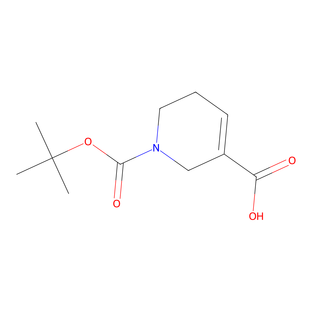 1-Boc-1,2,5,6-tetrahydropyridine-3-carboxylic acid molecular structure, CAS 86447-11-2