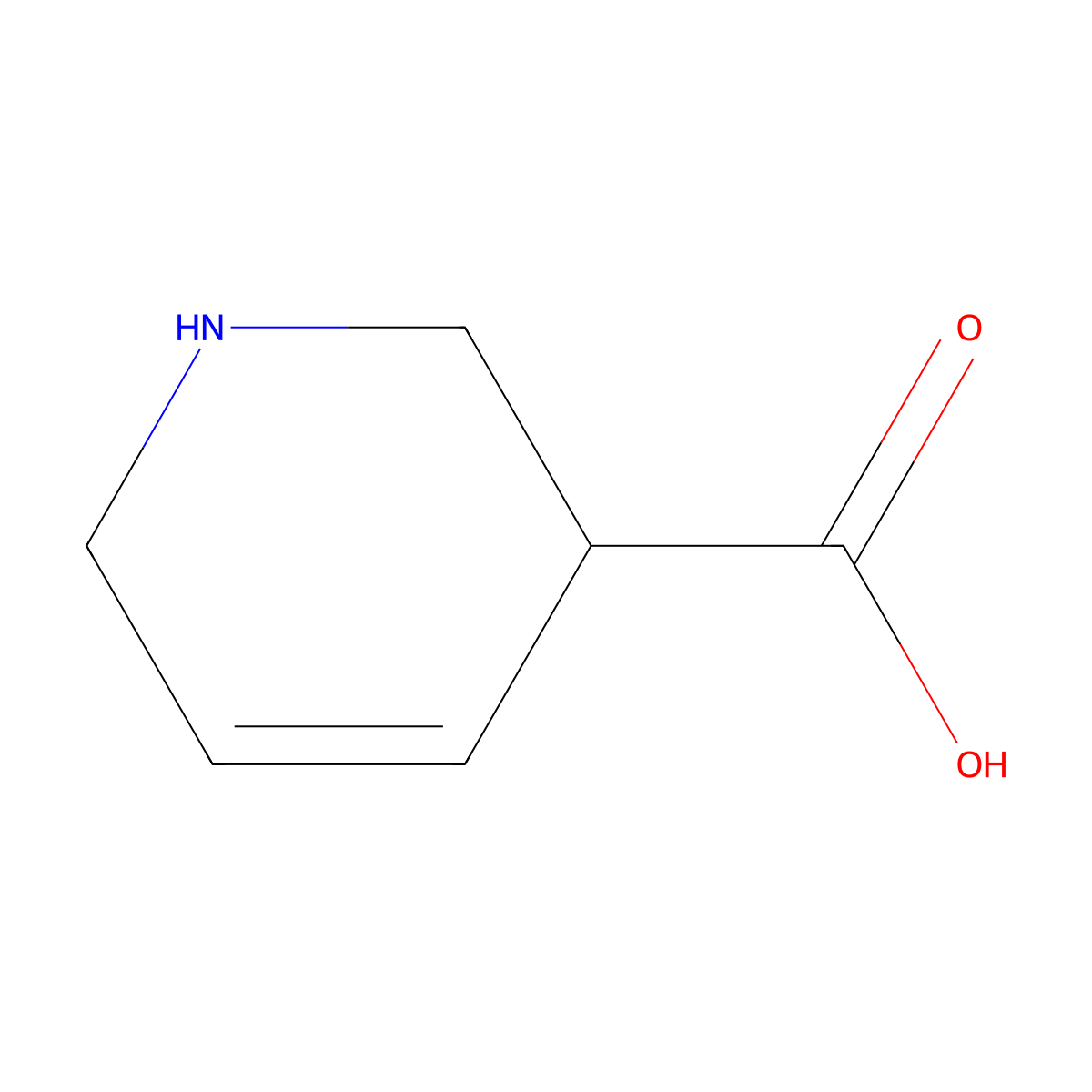 1,2,3,6-tetrahydropyridine-3-carboxylic Acid molecular structure, CAS 86447-23-6