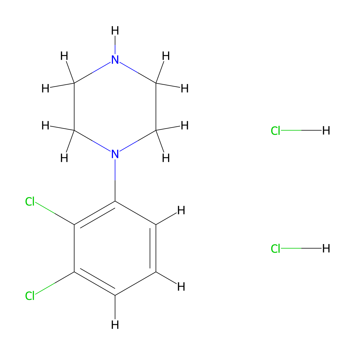 1-(2,3-Dichlorophenyl)piperazine dihydrochloride molecular structure, CAS 864512-47-0