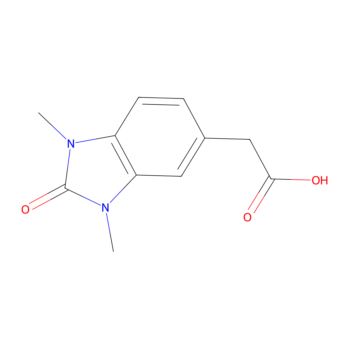 (1,3-Dimethyl-2-oxo-1,3-benzodiazol-5-yl)acetic acid molecular structure, CAS 864513-32-6