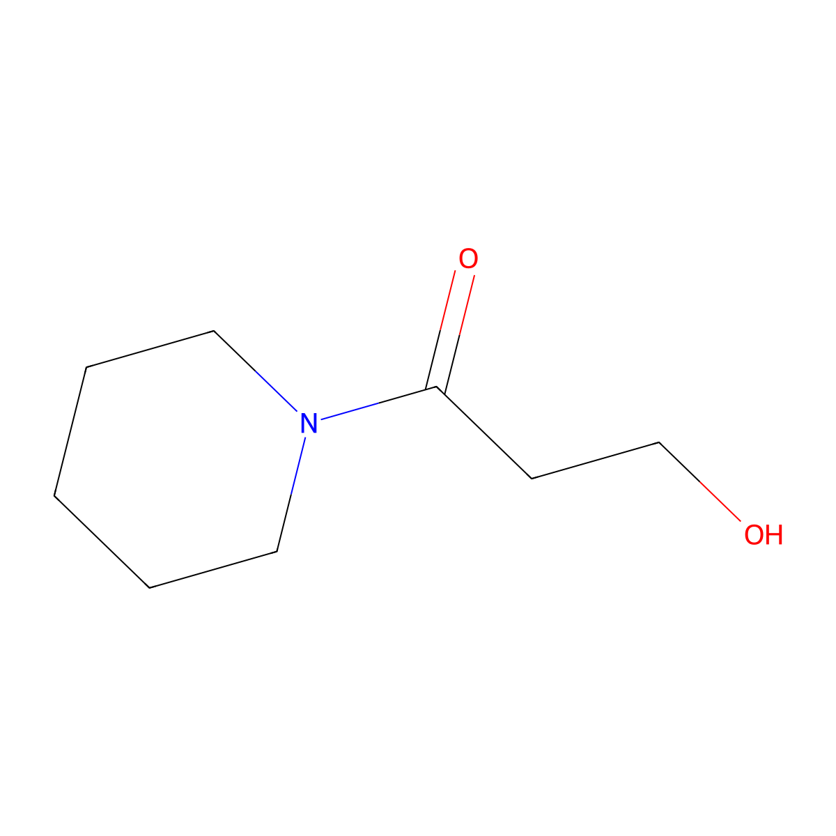 1-(Hexahydropyridin-1-yl)-3-hydroxypropan-1-one molecular structure, CAS 86452-58-6