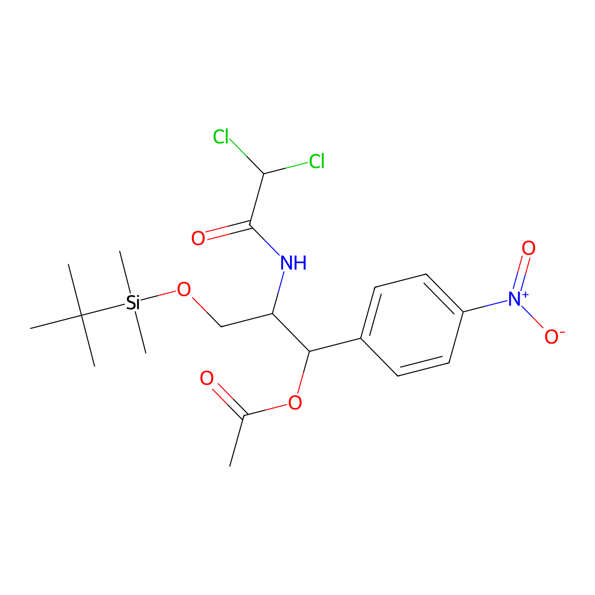 Chloramphenicol 2-(O-tert-Butyldimethylsilyl)methyl 1-Acetate molecular structure, CAS 864529-27-1