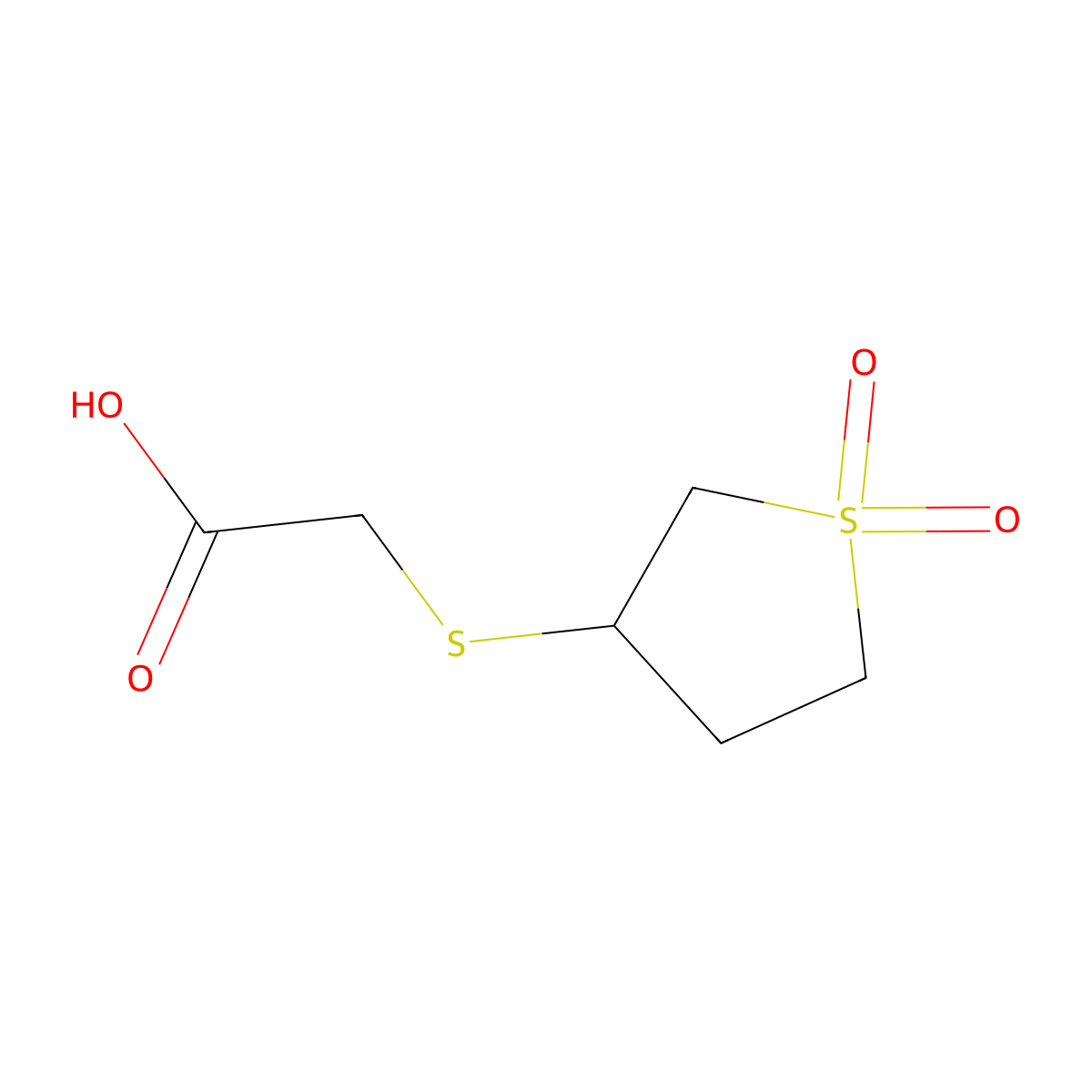 2-((1,1-Dioxo-1lambda6-thiolan-3-yl)sulfanyl)acetic acid molecular structure, CAS 86453-15-8