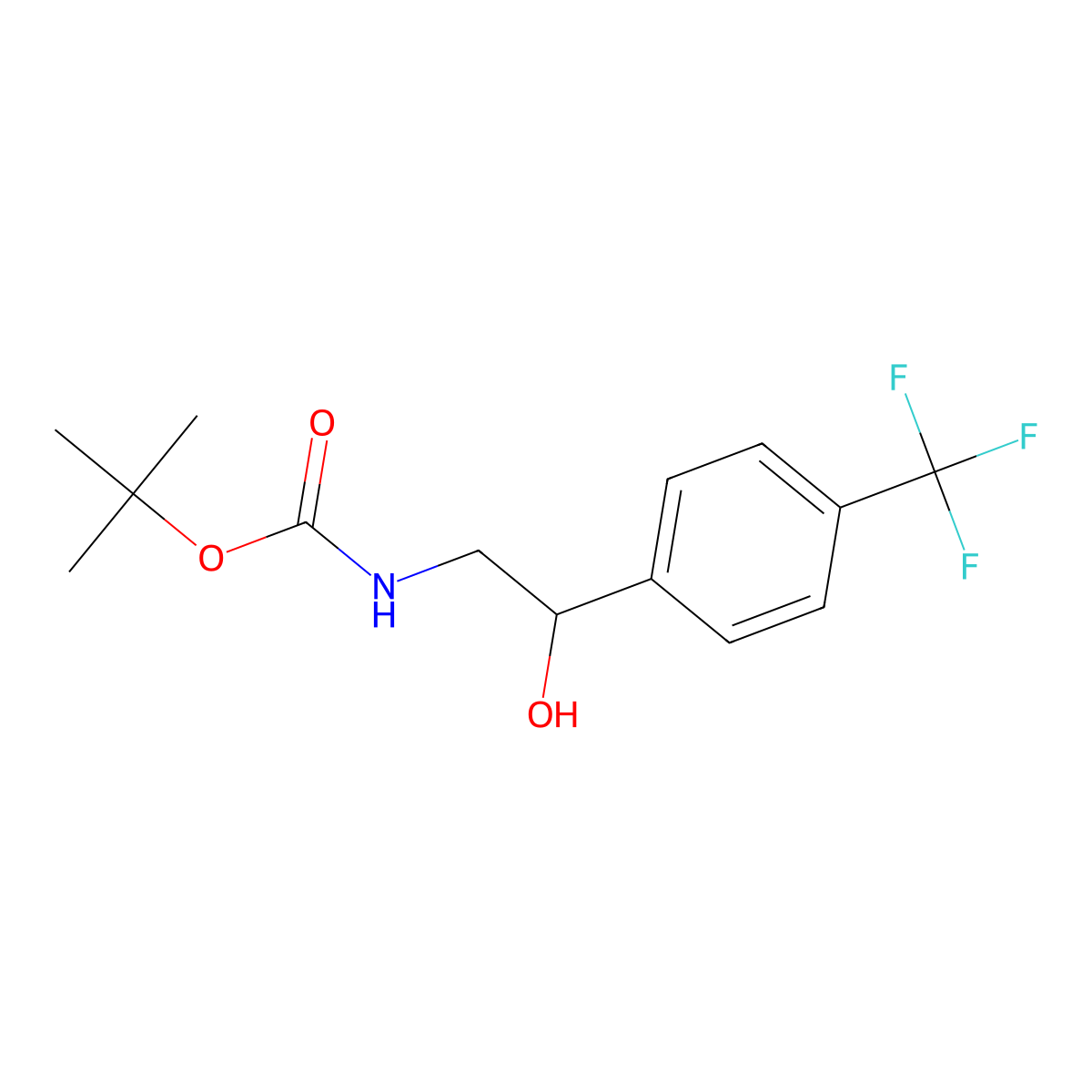 tert-Butyl (2-hydroxy-2-(4-(trifluoromethyl)phenyl)ethyl)carbamate molecular structure, CAS 864539-94-6