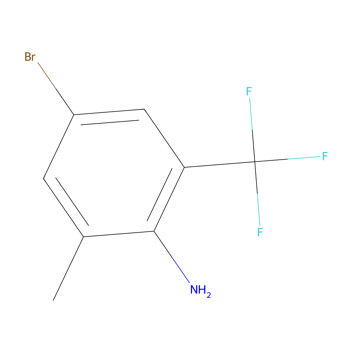 4-Bromo-2-methyl-6-(trifluoromethyl)aniline molecular structure, CAS 864539-96-8