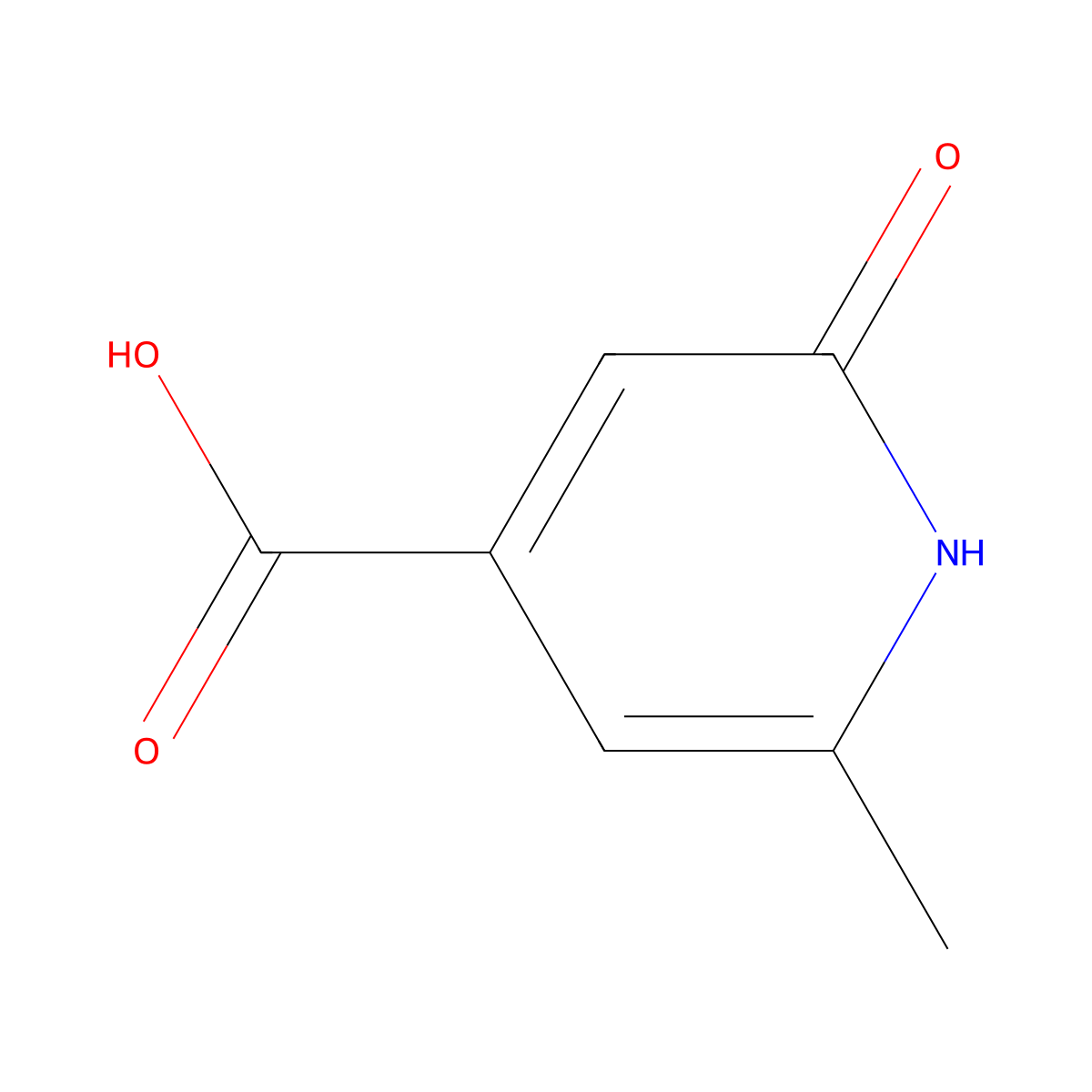 6-Methyl-2-oxo-1,2-dihydropyridine-4-carboxylic acid molecular structure, CAS 86454-13-9