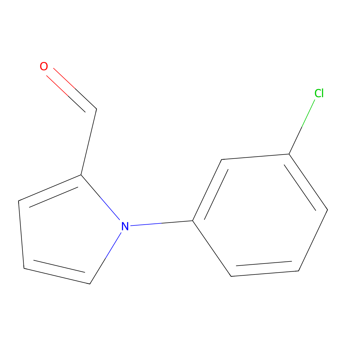 1-(3-chlorophenyl)-1H-pyrrole-2-carbaldehyde molecular structure, CAS 86454-33-3