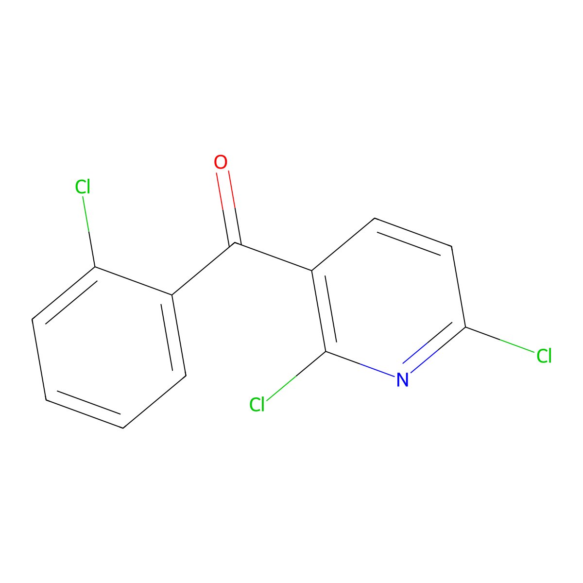 (2-Chlorophenyl)(2,6-dichloropyridin-3-yl)methanone molecular structure, CAS 864543-73-7