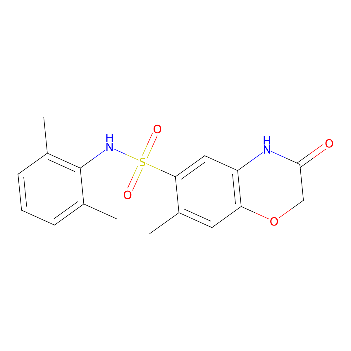 N-(2,6-Dimethylphenyl)-3,4-dihydro-7-methyl-3-oxo-2H-1,4-benzoxazine-6-sulfonamide molecular structure, CAS 864544-85-4