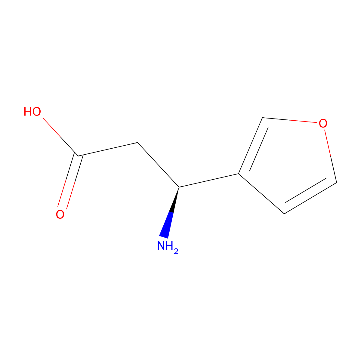 (3S)-3-amino-3-(furan-3-yl)propanoic acid molecular structure, CAS 864545-23-3