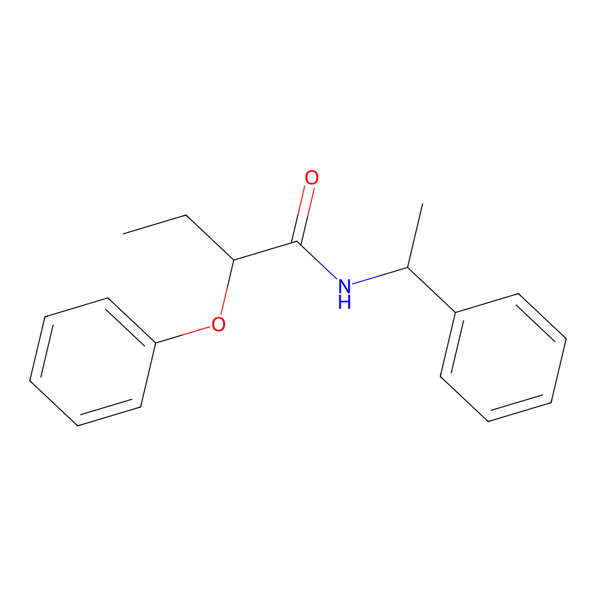 2-phenoxy-N-(1-phenylethyl)butanamide molecular structure, CAS 86455-24-5