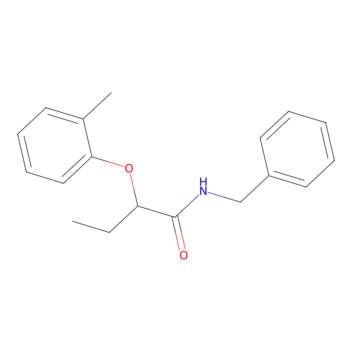 N-benzyl-2-(2-methylphenoxy)butanamide molecular structure, CAS 86455-34-7
