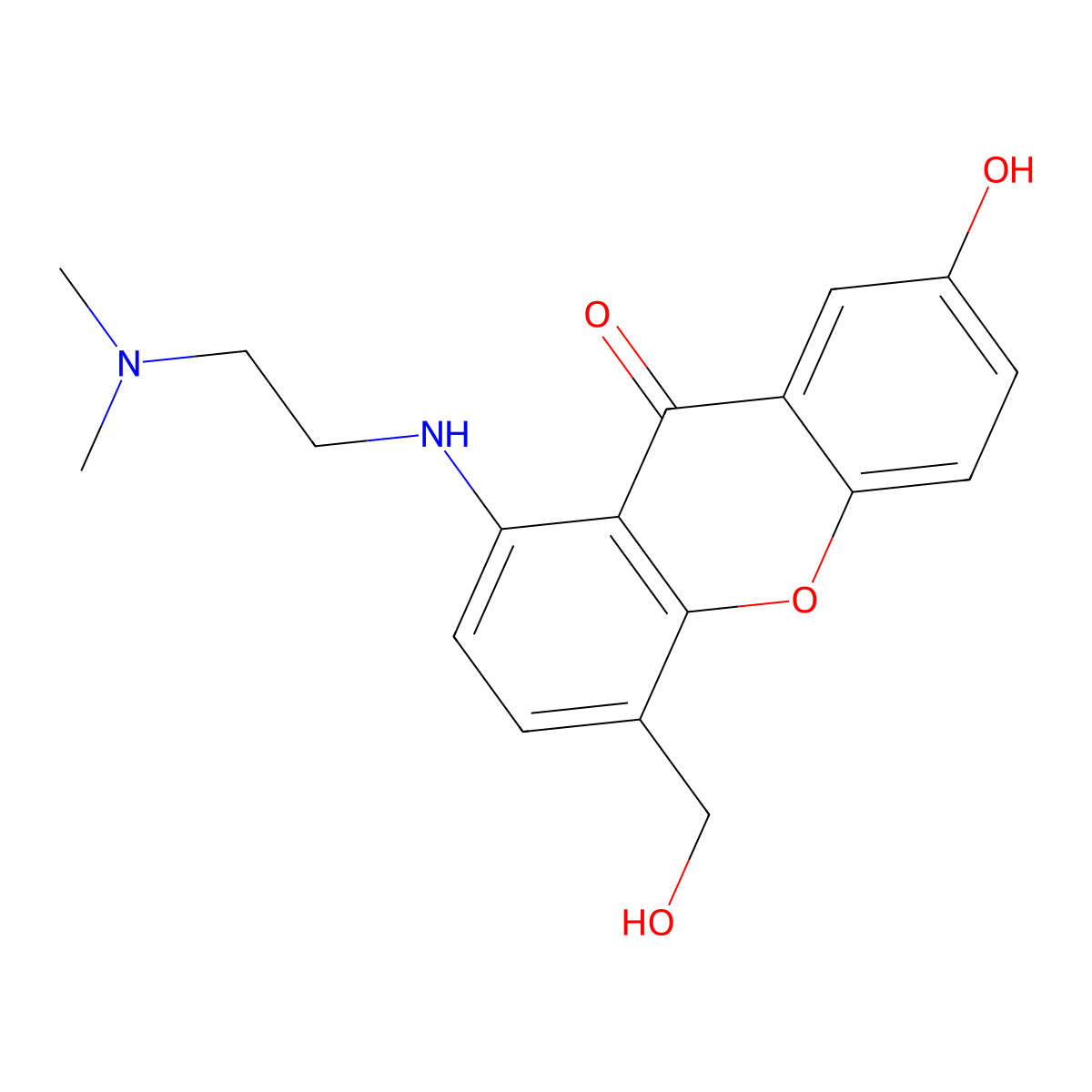 1-((2-(Dimethylamino)ethyl)amino)-7-hydroxy-4-(hydroxymethyl)-9H-xanthen-9-one molecular structure, CAS 86455-98-3