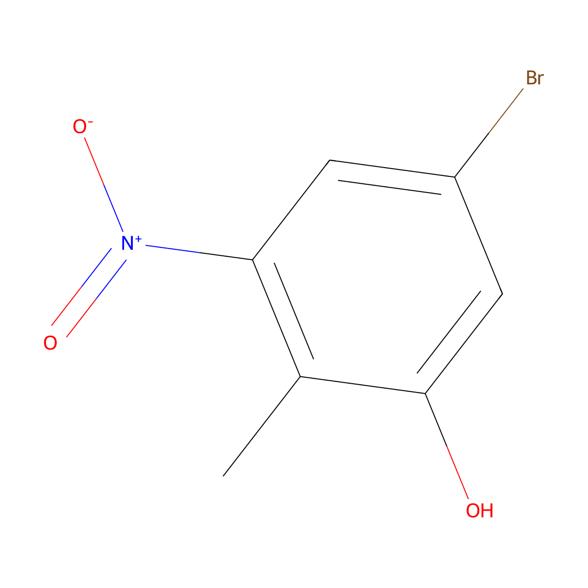 5-Bromo-2-methyl-3-nitrophenol molecular structure, CAS 864550-41-4