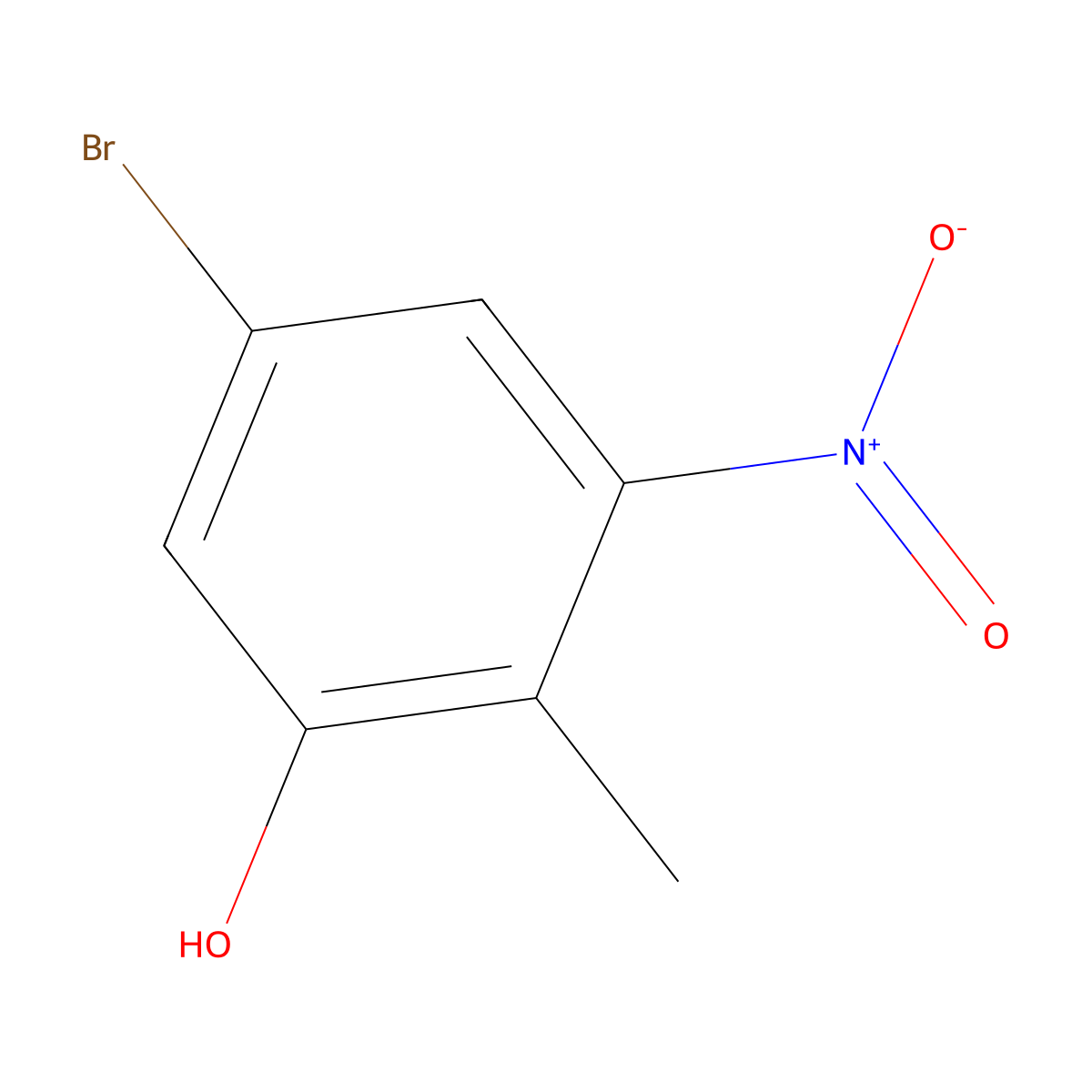 5-Bromo-2-methyl-3-nitrophenol molecular structure, CAS 864550-41-4