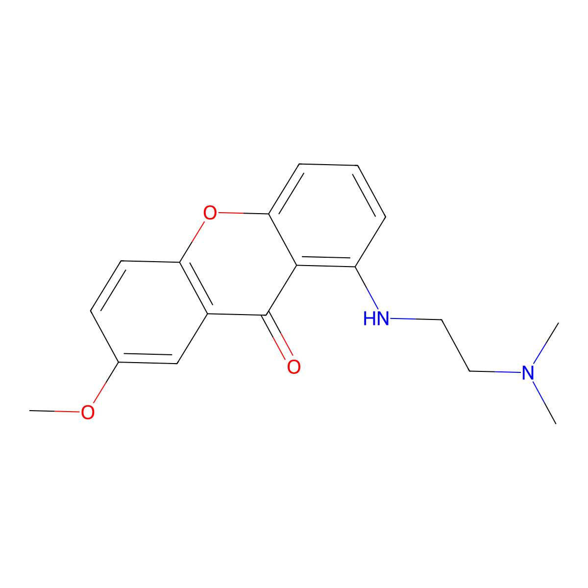 1-((2-(Dimethylamino)ethyl)amino)-7-methoxy-9H-xanthen-9-one molecular structure, CAS 86456-16-8
