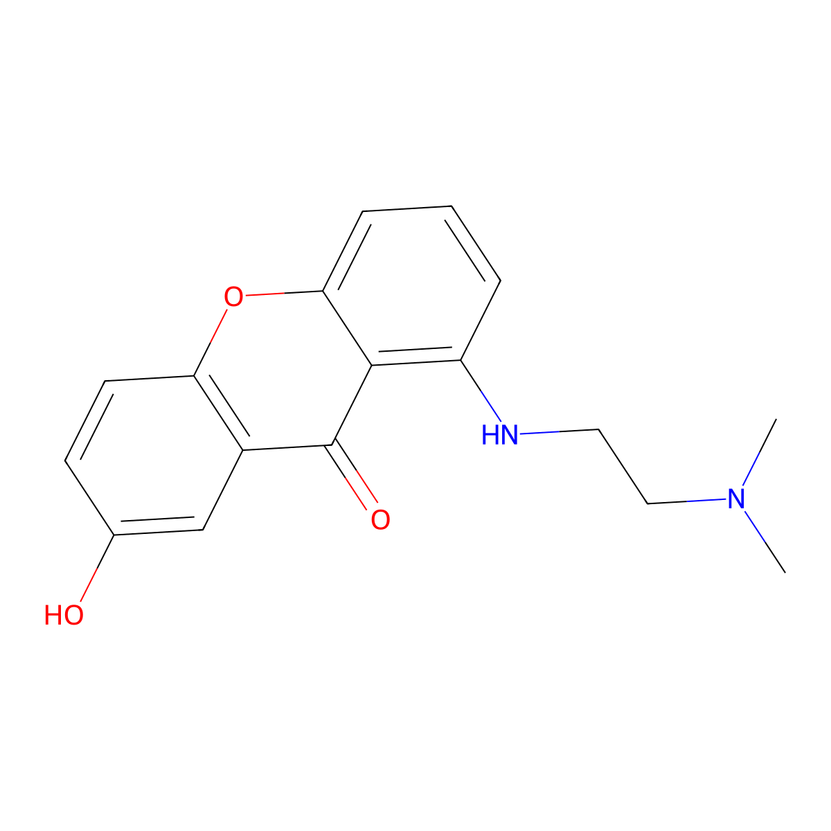 1-((2-(Dimethylamino)ethyl)amino)-7-hydroxy-9H-xanthen-9-one molecular structure, CAS 86456-18-0