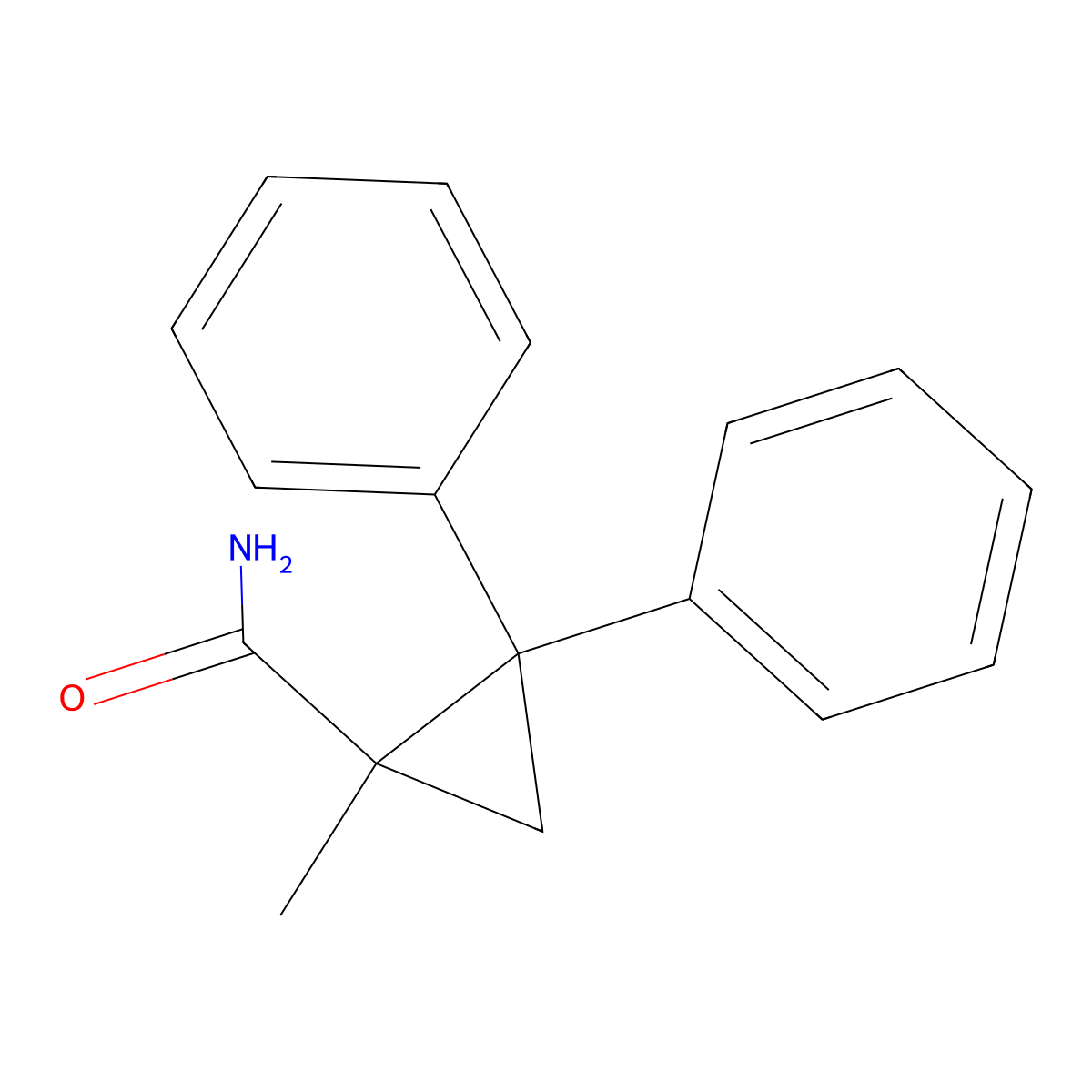 1-Methyl-2,2-diphenylcyclopropanecarboxamide molecular structure, CAS 86456-50-0