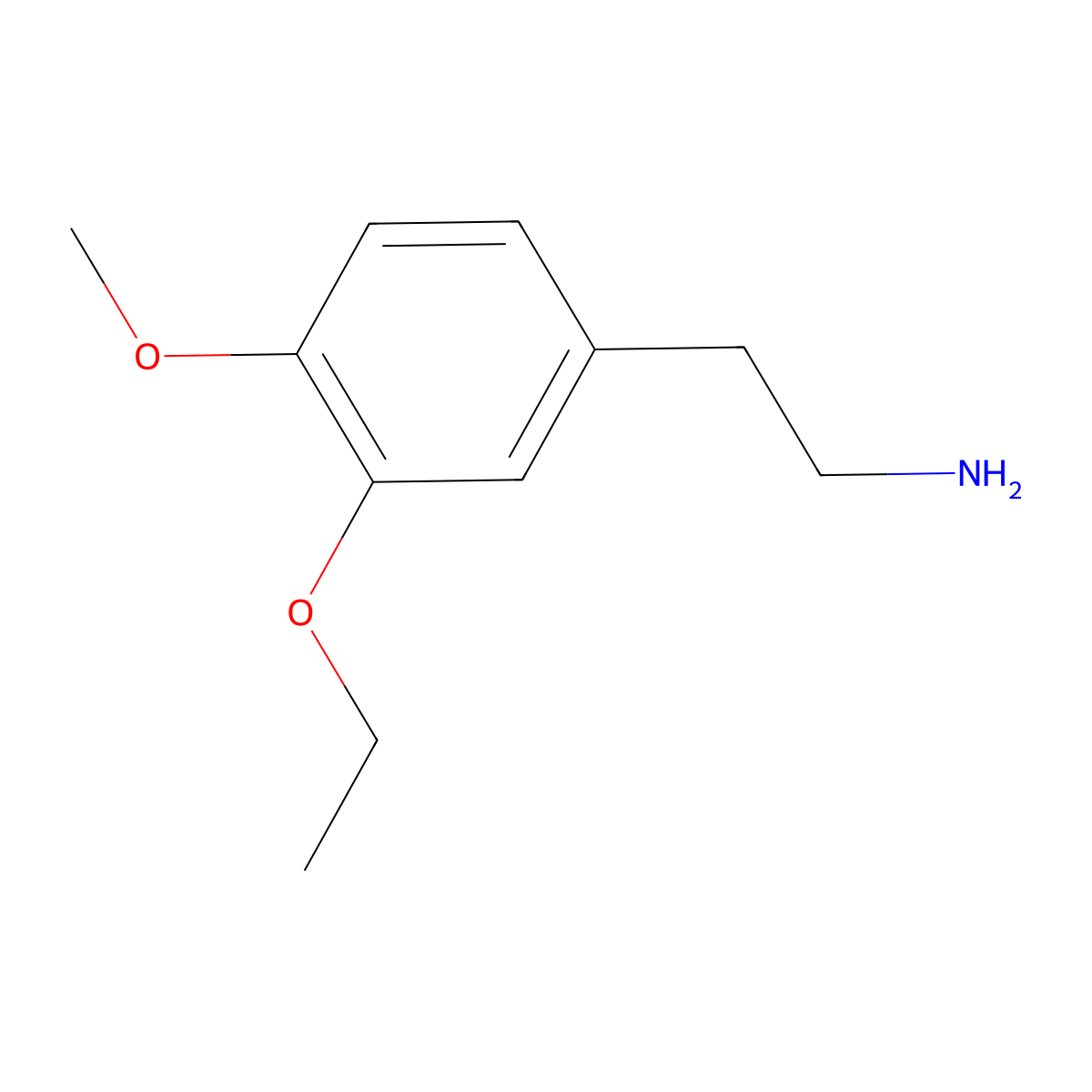 3-Ethoxy-4-methoxyphenethylamine molecular structure, CAS 86456-97-5