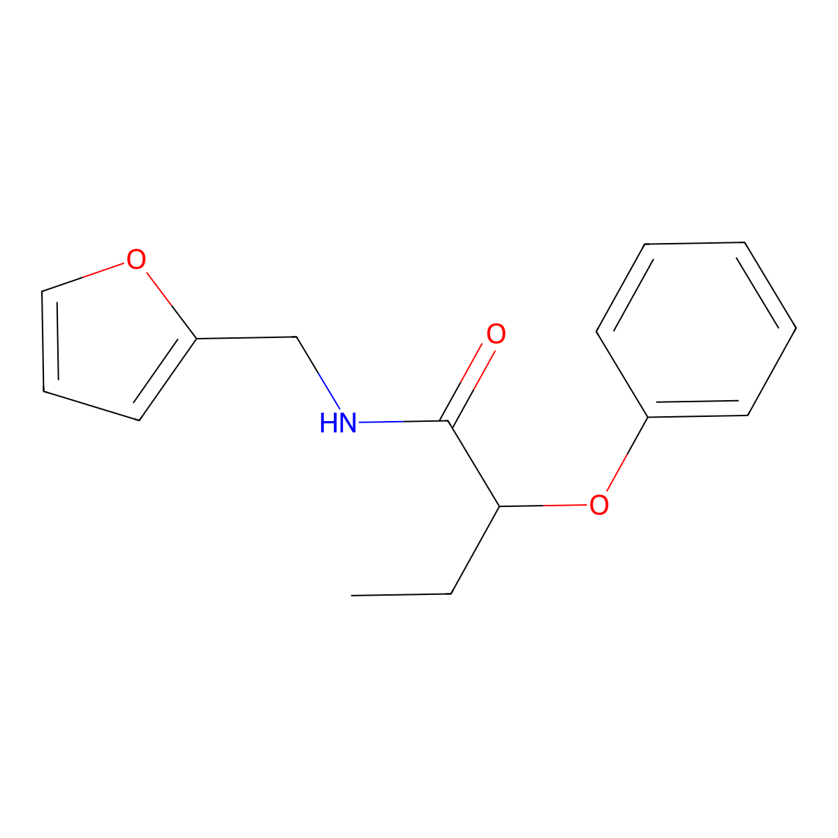N-(furan-2-ylmethyl)-2-phenoxybutanamide molecular structure, CAS 86463-63-0