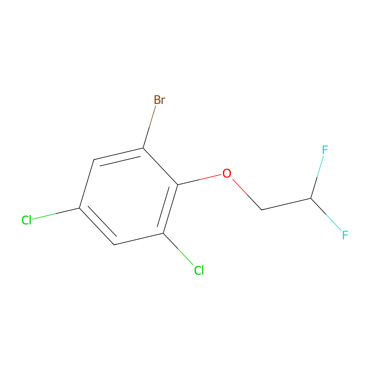 1-Bromo-3,5-dichloro-2-(2,2-difluoroethoxy)benzene molecular structure, CAS 864642-82-0
