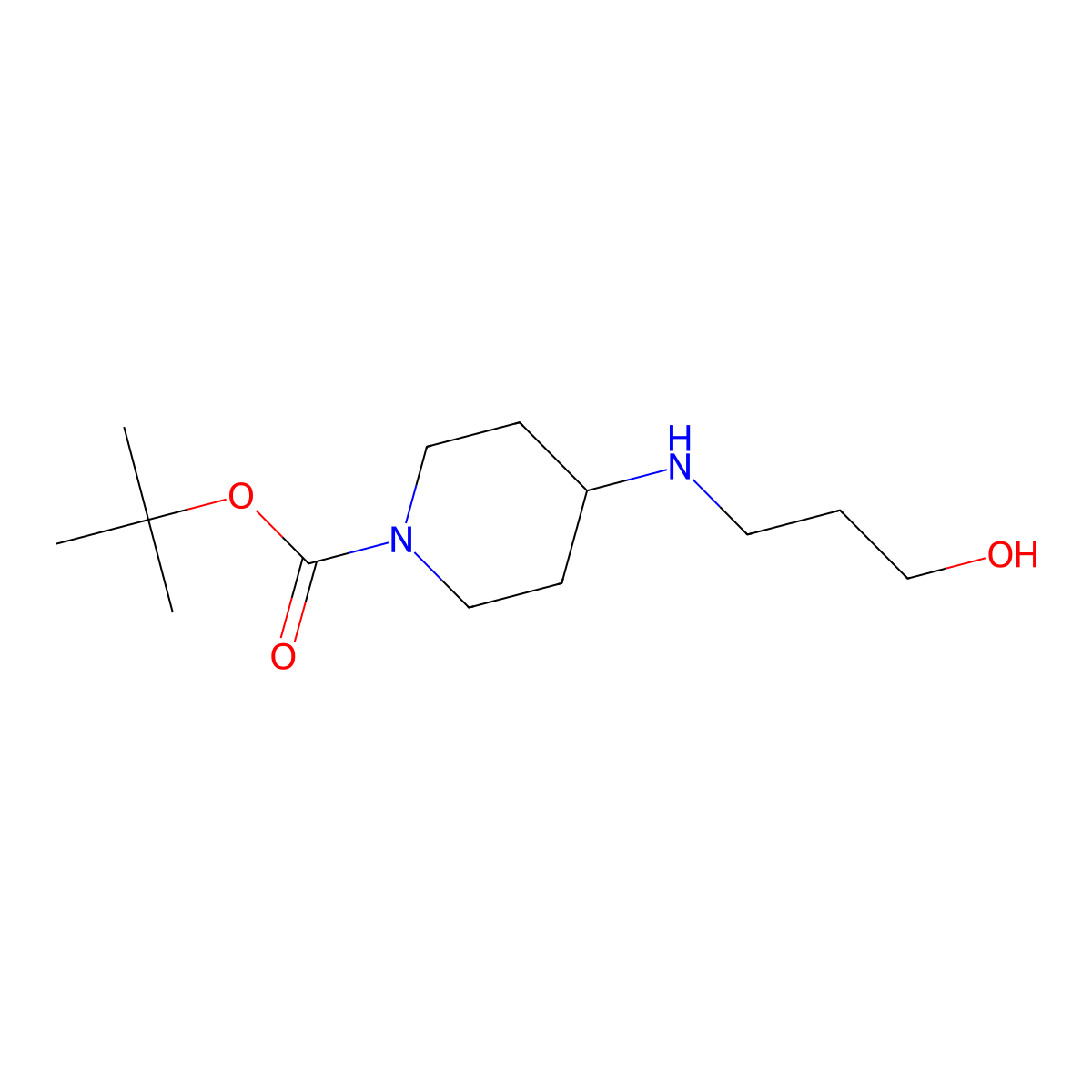 tert-Butyl 4-(3-hydroxypropylamino)piperidine-1-carboxylate molecular structure, CAS 864655-26-5